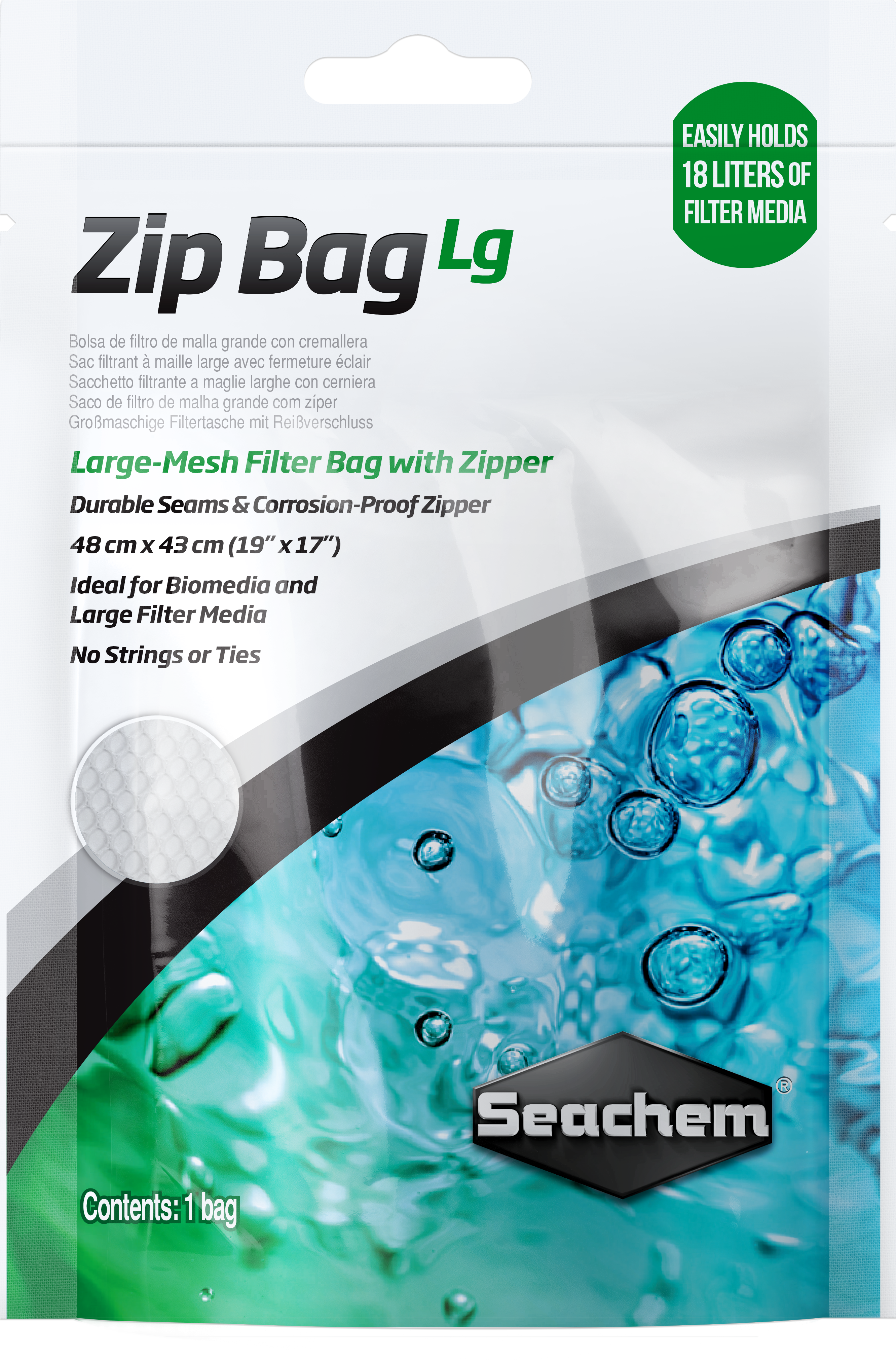 Seachem Zip Bag 19"x17" Filter Bag