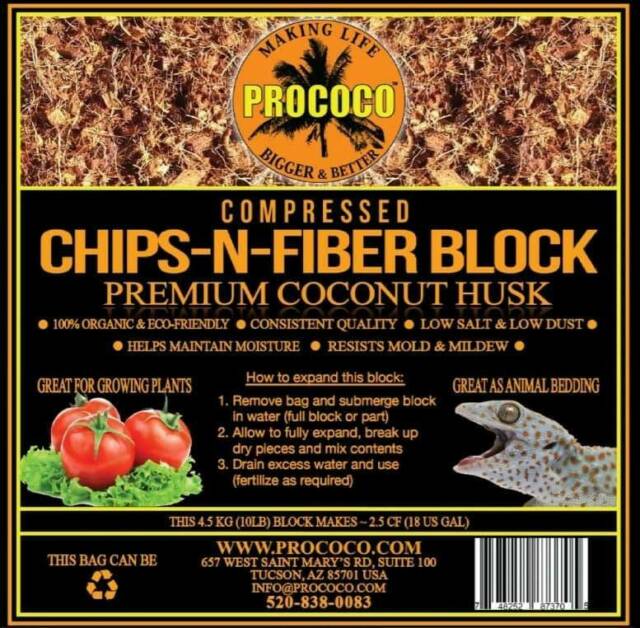 Prococo Chips-N-Fiber Premium Coconut Husk Fiber 10 lb block
